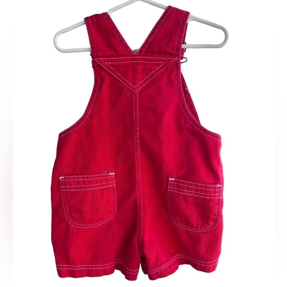 Vintage In Design Kids Alligator Frog Shortalls Overalls 24 Mo Red Friends GUC - Picture 2 of 13